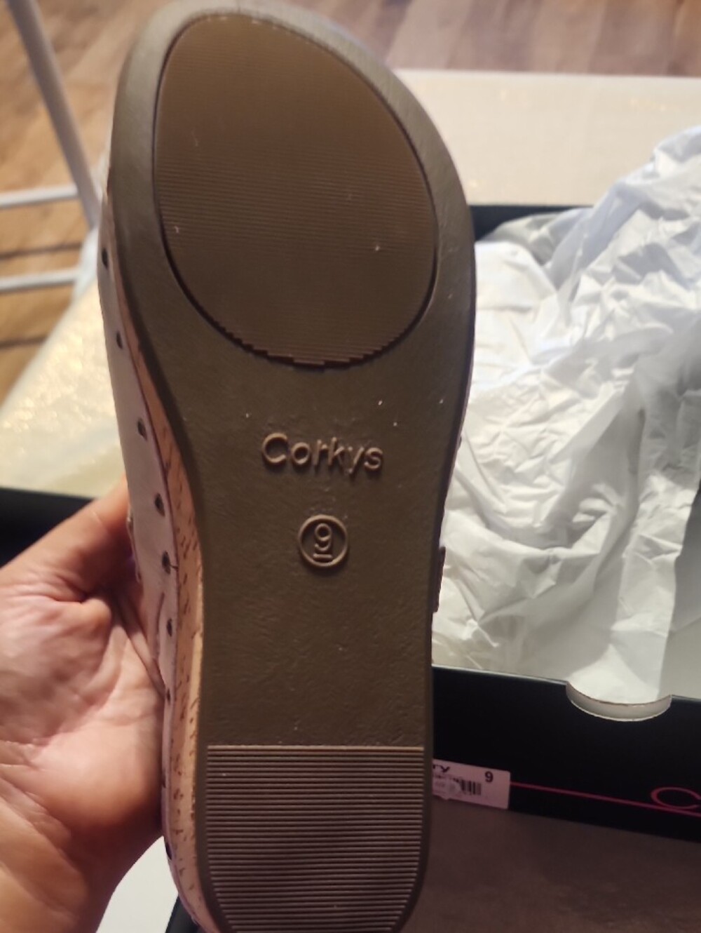 Corkys Ivory Cork Wedge Studded Mule - Picture 4 of 5